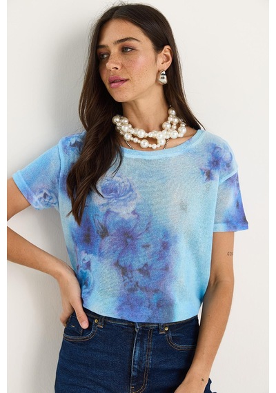 Shade Kadın Bisiklet Yaka Desenli Dijital Baskılı Regular Yazlık Örme T-shirt 60282015 - Gök Mavisi Açık Mavi Shade Kadın Bisiklet Yaka Desenli Dijital Baskılı Regular Yazlık Örme T-shirt 60282015 - Gök Mavisi Açık Mavi