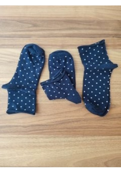 Omelf 3'lü Paket Kadın Pamuklu Çorap Lacivert