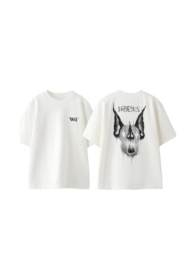 Thewert The 69 Eyes Tasarım Sırt Baskılı Pamuk Beyaz Oversize T-shirt
