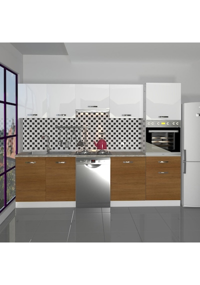 Decoraktiv Elite 280 Ankastre Boy Dolaplı Mdf Hazır Mutfak Dolabı - Tezgah Dahil - Ceviz - Beyaz Beyaz - Ceviz Decoraktiv Elite 280 Ankastre Boy Dolaplı Mdf Hazır Mutfak Dolabı - Tezgah Dahil - Ceviz - Beyaz Beyaz - Ceviz