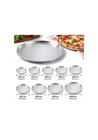 Fida Pizza Tavası Düz Profesyonel 22 Cm Gümüş