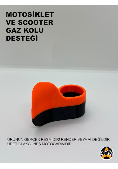 Motosiklet El Gazı Bilek Rahatlatıcı Siyah Gaz Kolu Tutucu Hız Sabitleyici Gaz Kelepçesi Turuncu