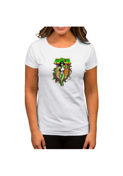 She Hulk Duvar Beyaz Kadın Tişört Beyaz