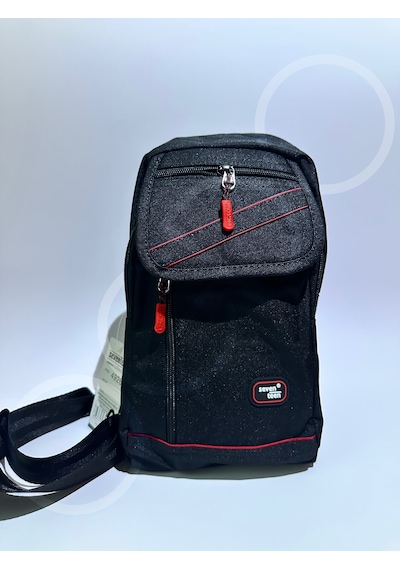 Ogdo - Su Geçirmez, Çapraz Sırt Omuz Göğüs Askılı Unisex Çanta Açık Gri - Siyah