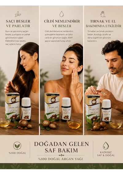 Organik Soğuk Sıkım %100 Argan Yağı - Saç Ve Vücut Onarıcı Bakım Yağı 20 Ml