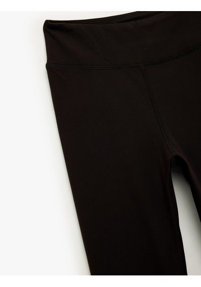 Koton Yüksek Bel Skinny Fit İnterlok Dikiş Detaylı Spor Tayt Siyah 6wak40046nk SiYAH