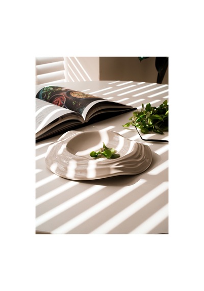 X Duygu Batum Momento Line Bowl Servis Sunum Tabağı Ekru - 923712323 Ekru