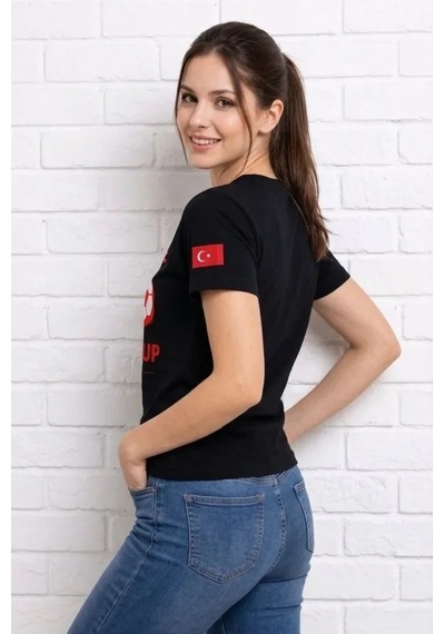 Dogutrend Türkiye World Cup 2026 Baskılı Tişört Futbol Temalı Forma T-shirt - Siyah