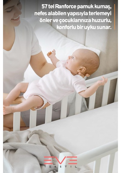 Bebek & Çocuk  Pamuklu Ranforce Lastikli Çarşaf Ve Yastık Kılıfı Takımı