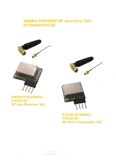 868mhz Fsk/gfsk Rf Alıcı Verici Seti Ntxrx05cfscs8-set