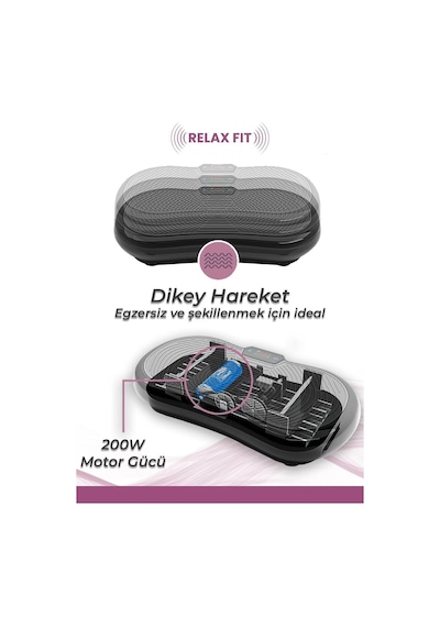 Relax Fit Titreşimli Egzersiz Fitness Aleti Slim 2d Vibration Plate Siyah Relax Fit Titreşimli Egzersiz Fitness Aleti Slim 2d Vibration Plate Siyah
