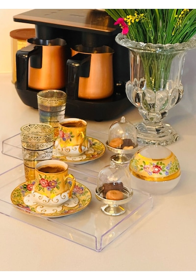 Makri Home 2'li Kristal Şeffaf Sunum Tepsisi 225 X 145 X 20 Mm Beyaz