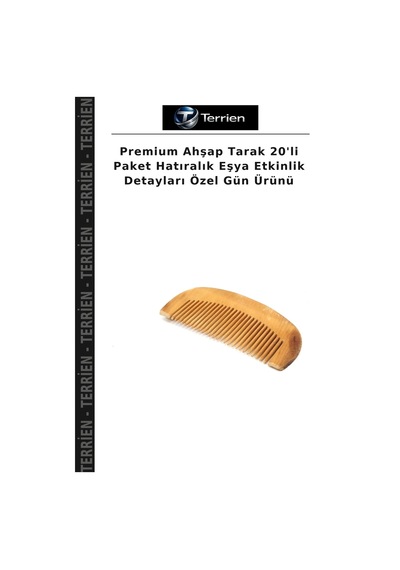 Premium Ahşap Tarak 20'li Paket Hatıralık Eşya Etkinlik Detayları Özel Gün Ürünü