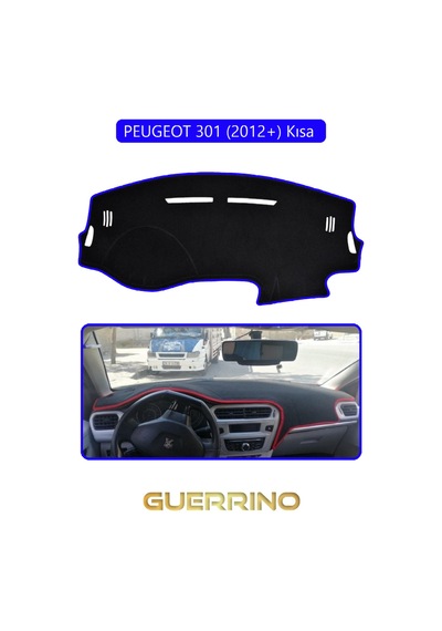 Peugeot 301 2012+ Torpido Koruma Halısı Mavi Kenar