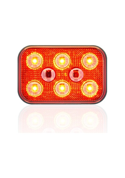 Sanel 24v Universal Kare 6 Led Dış Makan Uyumlu Kırımızı Sbd24r6