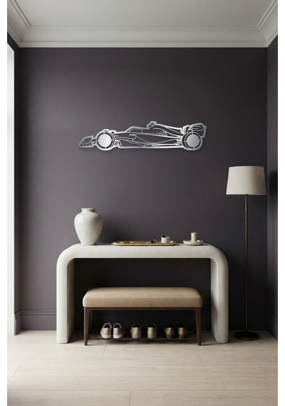 Formula Aracı Metal Duvar Tablosu - Duvar Sanatı - Duvar Dekoru - Krom