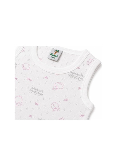 H&c Coolboy H&c Bebek Kolsuz Çıtçıtlı Body Zıbın %100 Pamuk Jakarlı Kuzu Desenli Beyaz Pembe Kuzulu