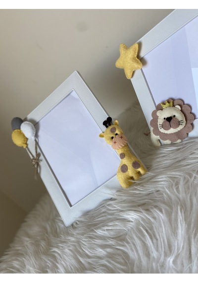 Çocuk Odası Çerçeve 2li Aslan Ve Zürafa