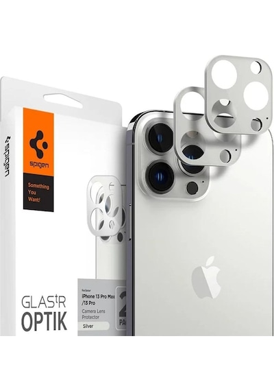 Spigen Apple İphone 13 Pro / 13 Pro Max İle Uyumlu Kamera Lens Camı Koruyucu Glas.tr Optik 2 Adet Silver - Agl04033 Beyaz Spigen Apple İphone 13 Pro / 13 Pro Max İle Uyumlu Kamera Lens Camı Koruyucu Glas.tr Optik 2 Adet Silver - Agl04033 Beyaz