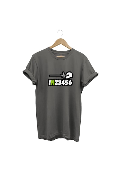 Motorsiklet Vites Geçişleri Ve Kask Kalp Ritmi %100 Pamuk Regular Fit Gri T-shirt Antrasit