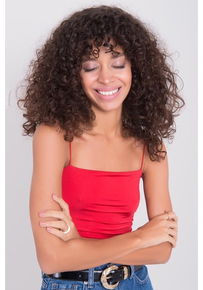 Askılı Crop Top Buz Mavisi