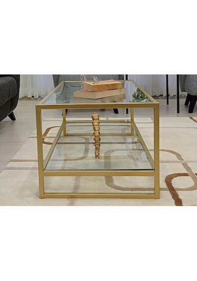 Orta Sehpa Gold Cam Temperli Cam
