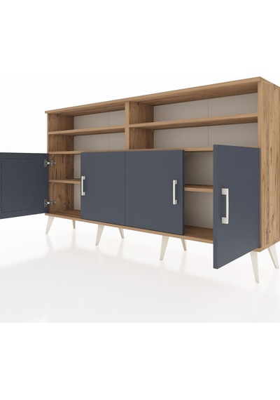 Arges Konsol 6 Raflı 4 Kapaklı 176x30x99 Çam-antrasit Çam-antrasit Arges Konsol 6 Raflı 4 Kapaklı 176x30x99 Çam-antrasit Çam-antrasit