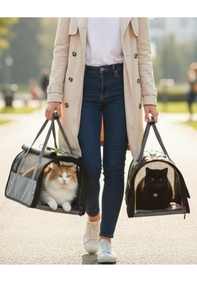 Reyo Brave Paws Flybag Plastik Yırtılmaz Fileli Kedi Ve Köpek Taşıma Çantası Seyahat Çantası Mor 45x25x26cm Havayolu Uçuş Standartlarına Uygun