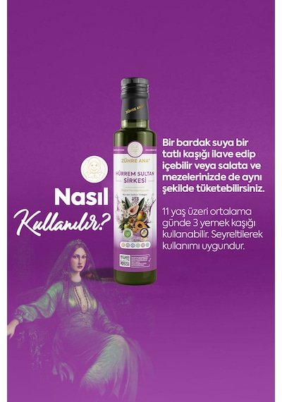 Hürrem Sultan Sirkesi Doğal Fermantasyon Hurrem Sultan Vinegar 500 Ml