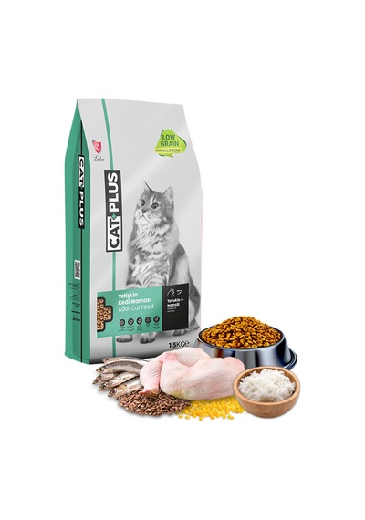 CatPlus Düşük Tahıllı Hipoalerjenik Tavuklu Hamsili Yetişkin Kedi Maması 1500 G