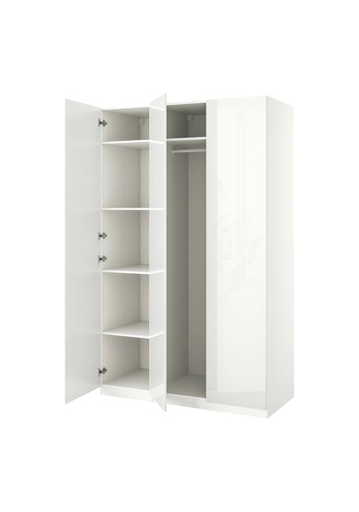 Ikea Beyaz Sağlam Kapaklı Gardırop Beyaz-parlak Cila Beyaz