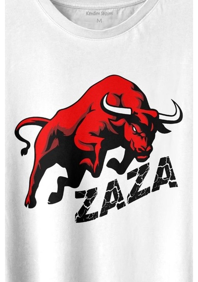 Zaza Boğa Gakkoş Elazığ Dana Beyaz Baskılı Tişört Unisex T-shirt 001