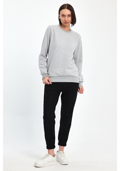 Odda Pike Bisiklet Yaka Sweatshirt Gri