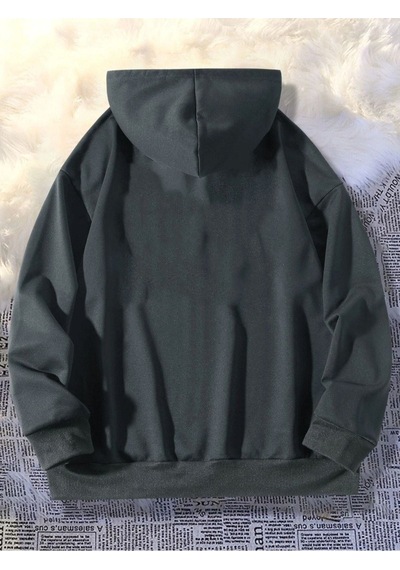 Altamira Unisex Siyah Needs Baskılı Kapüşonlu Oversize Sweatshirt 001
