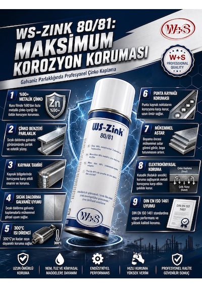 Ws-zink 80/81 Yüksek Kalite Çinko Kaplama Spreyi