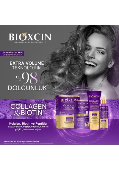 Bioxcin Collagen &amp Biotin Hacim Şampuanı / 3 X 300 Ml / İnce Telli Ve Hacimsiz Saçlar İçin / Hidrolize Kolajen