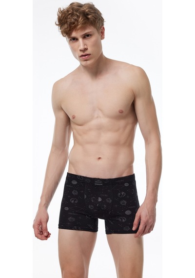 Malabadi Erkek 6'lı Siyah Desenli Premium Collection Modal Boxer 6m251