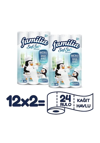 Familia Saf Su Dokunuşu Kağıt Havlu 12 Rulo X 2 Adet