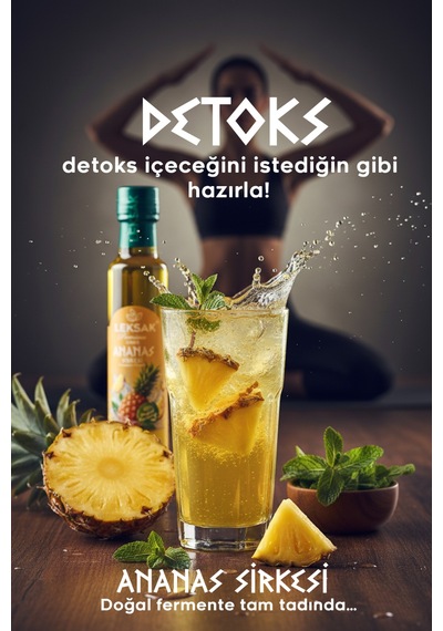 Leksak Ananas Sirkesi 250ml  Sirke Cam Şişede  Doğal Fermente -  Form Sirkesi.