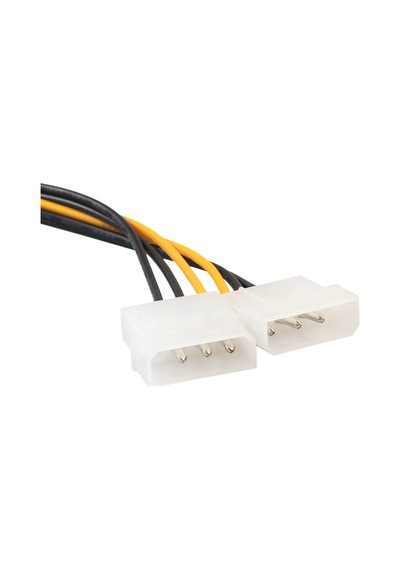 AoGo 6 Pin - Dual 4 Pin Molex Ide Güç Kablosu 6pin Pcı Express 2 X 4 Pinmolex Lp4 Power