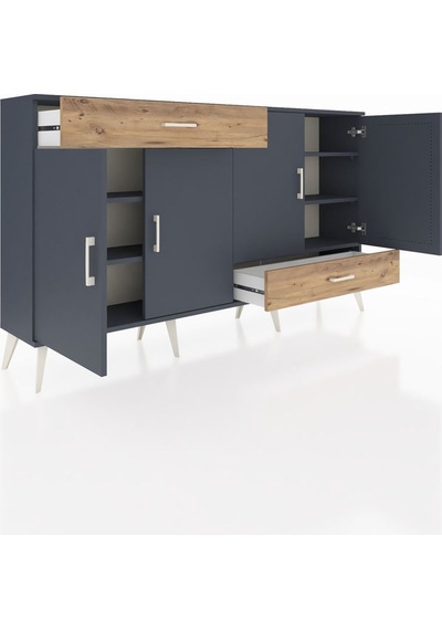 Arges Konsol 5 Raflı 2 Çekmeceli 4 Kapaklı 176x30x99 Antrasit-ant Antrasit-antrasit/çam Arges Konsol 5 Raflı 2 Çekmeceli 4 Kapaklı 176x30x99 Antrasit-ant Antrasit-antrasit/çam