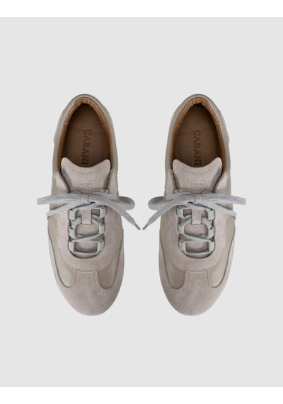 Krem Hakiki Deri Kadın Sneaker Ayakkabı
