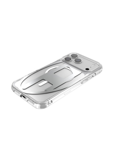 Diesel Apple iPhone 17 Pro Uyumlu Max Magsafe Destekli Oval D Metalik Kılıf - Gümüş