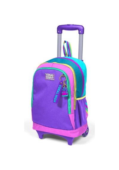 Coral High Kids Pembe Pastel Renkli Üç Bölmeli Çekçekli Okul Sırt Çantası 23959
