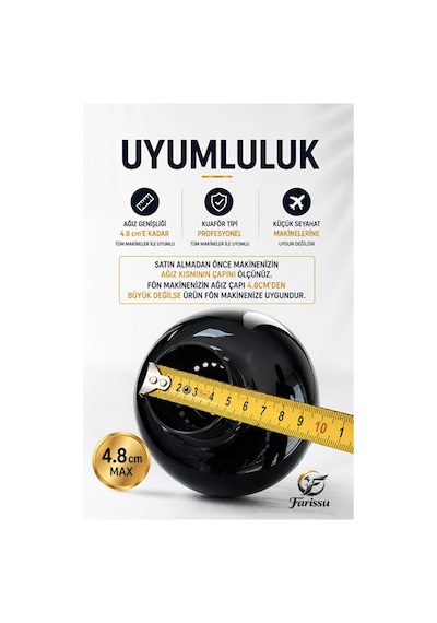 Evrensel Saç Kurutma Makinesi Difüzör Başlığı 4.5-4.9 Cm Bukle Belirginleştirici