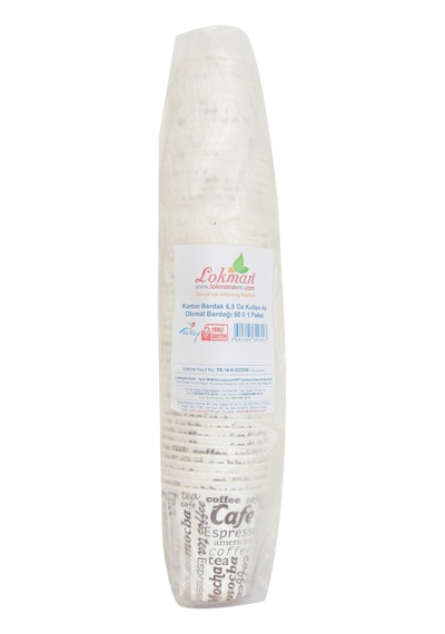 Lokmanavm Karton Bardak 6.5 Oz Kullan At Çay Kahve Sıcak Kağıt Otomat Bardağı 50 Li 1 Paket Diğer