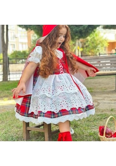 H L Y Karol Tasarım Kırmızı Başlıklı Kız Bebek Kostümü,doğum Günü Elbise,fotoğraf Çekim Elbise,0-12 Yaş Uygun Kırmızı