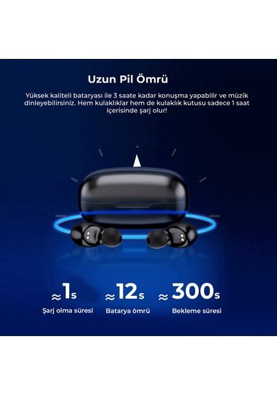 Lecoo EW301 Kablosuz Bluetooth 5.0 TWS Mikrofonlu Kulak İçi Kulaklık