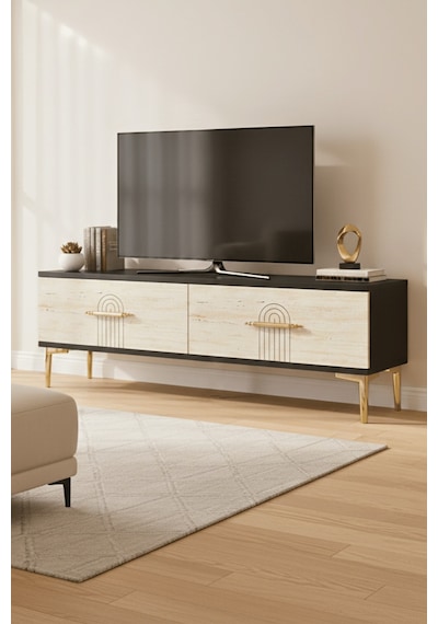 Tsa1215at - İdatv120 Tv Stand, Tv Sehpası Antrasit - Traverten 120cm
