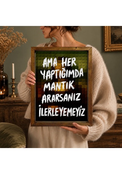 Bk Gift Vintage Klasik Sanat Esprili Sözlü Masif Ahşap Çerçeveli Dekoratif Tablo - 10